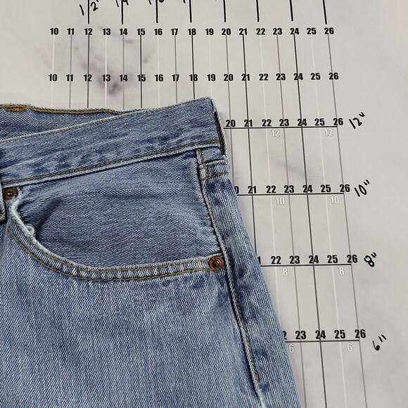 Levi's 501 Jeans Mens 38x30 Blue Faded Distressed Button Fly Repaired Grunge - Picture 8 of 10